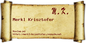 Merkl Krisztofer névjegykártya